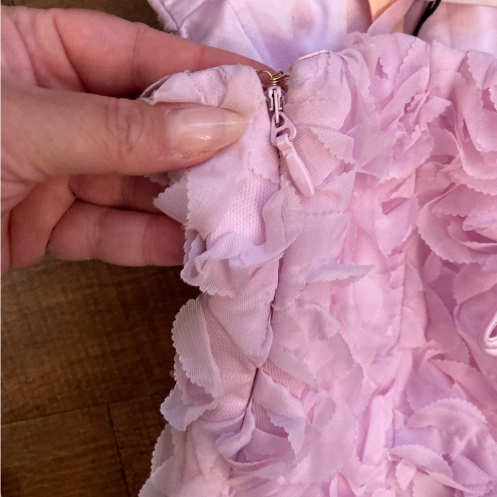 Oh Polly NWT Posy Floral Appliqué Corset Mini Dress Lilac Pink Women’s 10 - Picture 8 of 16